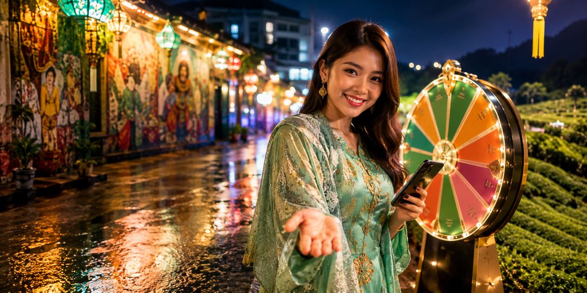 Meja roulette kasino langsung bertema Hari Raya di Penang